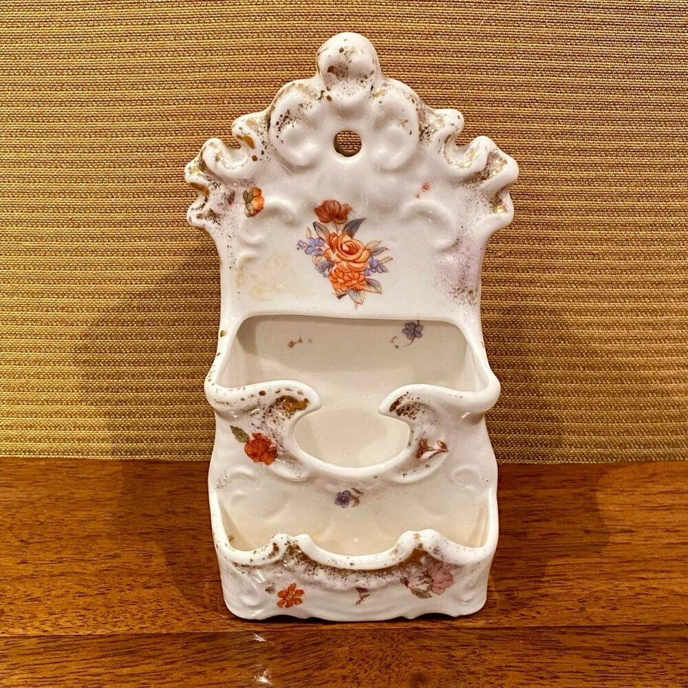 Antique 1920s Victoria Carlsbad Austrian Porcelain Wall Match Strike